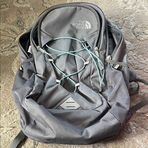 The North Face Gray and mint Jester Backpack